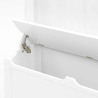 Appendiabiti da ingresso con panca, scarpiera e 5 ganci – Bianco