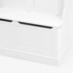Appendiabiti da ingresso con panca, scarpiera e 5 ganci – Bianco