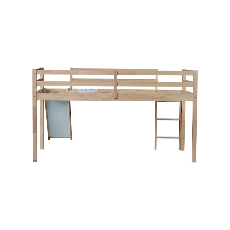 Letto a soppalco singolo con scivolo e design ribassato