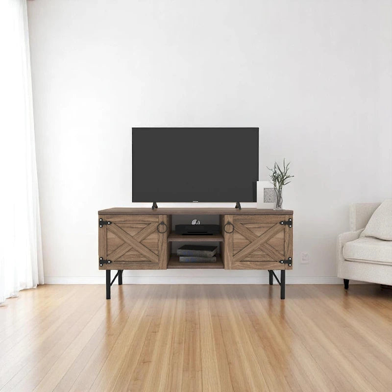 Mobile TV Moderno con 2 Armadietti Contenitori – Centro Intrattenimento per Soggiorno