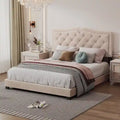 Struttura letto imbottita queen-size con dettagli a rivetto – Camera da letto moderna