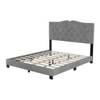 Struttura letto imbottita queen-size con dettagli a rivetto – Camera da letto moderna
