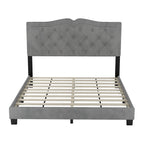 Struttura letto imbottita queen-size con dettagli a rivetto – Camera da letto moderna