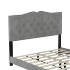 Struttura letto imbottita queen-size con dettagli a rivetto – Camera da letto moderna