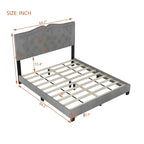 Struttura letto imbottita queen-size con dettagli a rivetto – Camera da letto moderna
