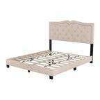 Struttura letto imbottita queen-size con dettagli a rivetto – Camera da letto moderna