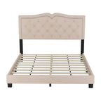 Struttura letto imbottita queen-size con dettagli a rivetto – Camera da letto moderna