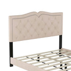 Struttura letto imbottita queen-size con dettagli a rivetto – Camera da letto moderna