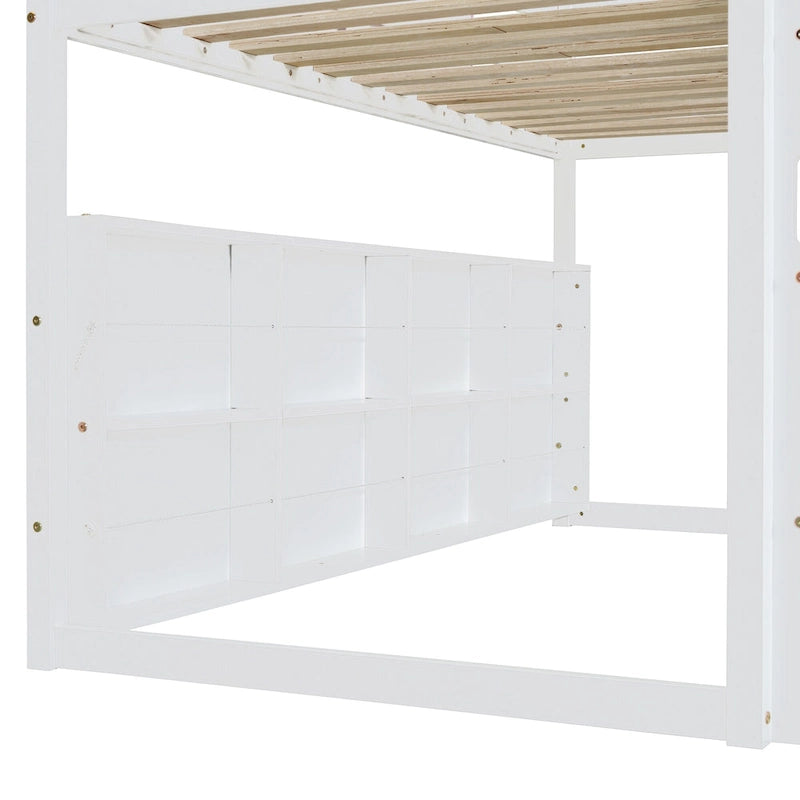 Letto a soppalco singolo con tenda da gioco e design a casetta, portata di 250lb, scivolo e scala