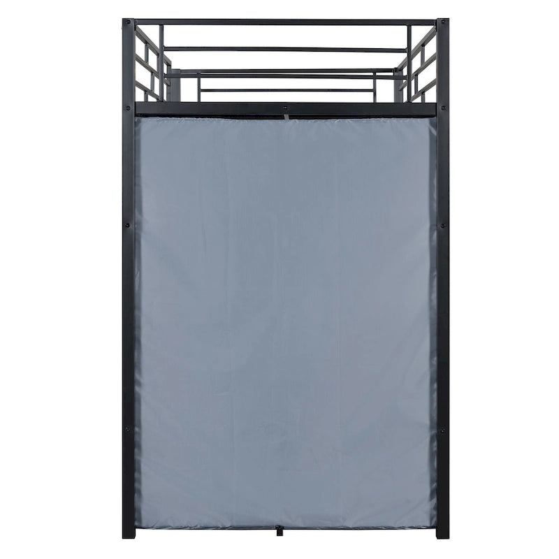Twin-Metallhochbett mit integriertem Schreibtisch, Kleiderschrank und Steckdose - Belastbarkeit 350 LB