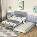 Letto in legno grigio a una piazza con letto estraibile