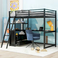 Moderne metalen en houten hoogslaper in Twin Size