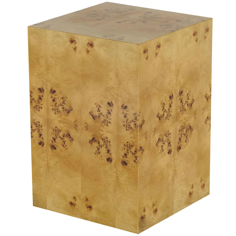 Tavolino da salotto cubo in legno con venature naturali – Marrone