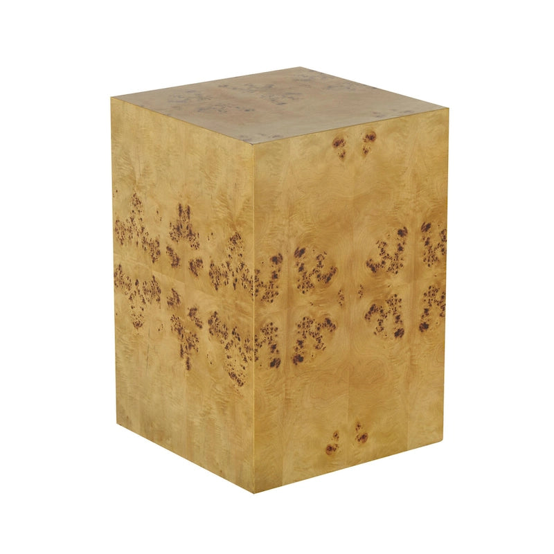 Tavolino da salotto cubo in legno con venature naturali – Marrone