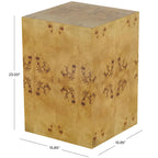 Tavolino da salotto cubo in legno con venature naturali – Marrone