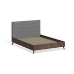 Letto Imbottito Grigio Stile Mid-Century – Letto Matrimoniale Queen Size