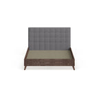 Letto Imbottito Grigio Stile Mid-Century – Letto Matrimoniale Queen Size