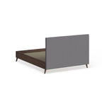 Letto Imbottito Grigio Stile Mid-Century – Letto Matrimoniale Queen Size