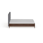 Letto Imbottito Grigio Stile Mid-Century – Letto Matrimoniale Queen Size