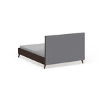 Letto Imbottito Grigio Stile Mid-Century – Letto Matrimoniale Queen Size