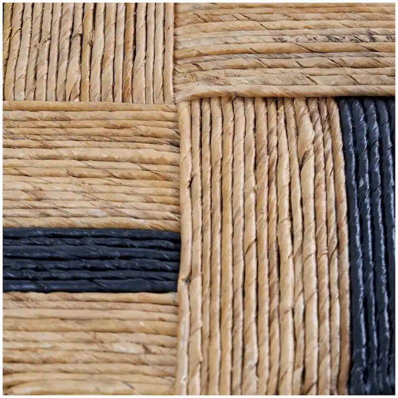 Tavolino accentato lineare avvolto a mano con strisce colorate – Marrone