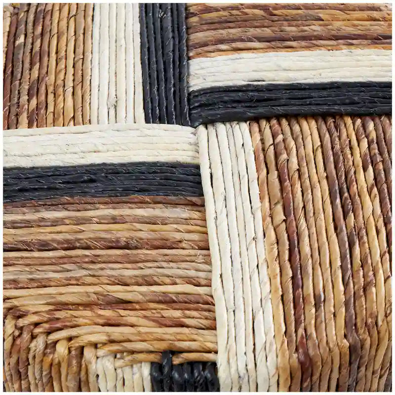 Tavolino accentato lineare avvolto a mano con strisce colorate – Marrone