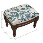 Sgabello blu con stampa toile pittorica