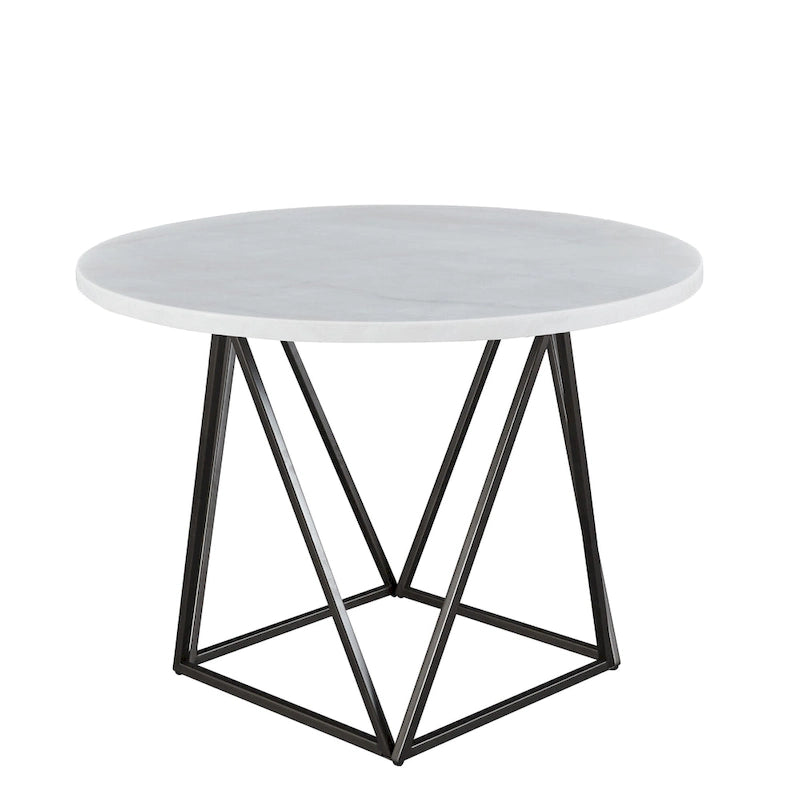 Tavolo da pranzo rotondo con ripiano in marmo bianco – Mobili moderni per la cucina