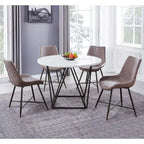 Tavolo da pranzo rotondo con ripiano in marmo bianco – Mobili moderni per la cucina