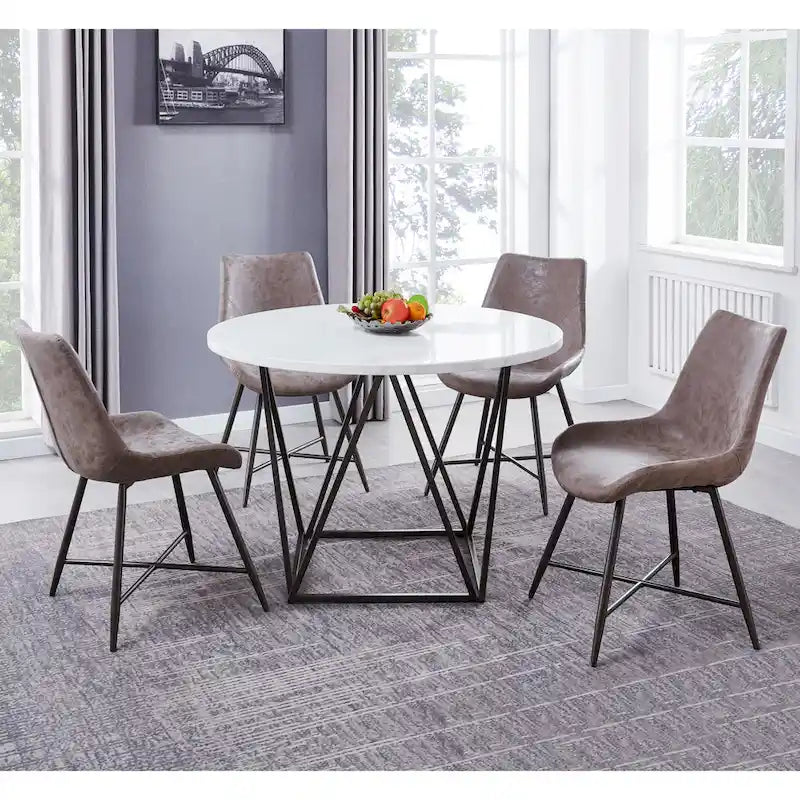 Tavolo da pranzo rotondo con ripiano in marmo bianco – Mobili moderni per la cucina