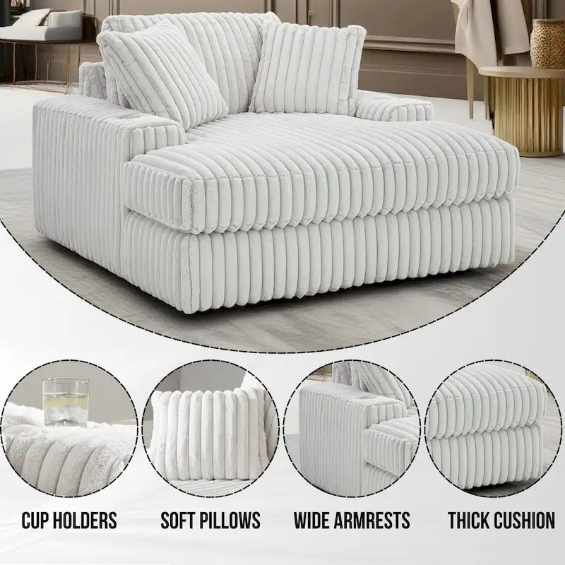Chaise longue oversize – Grande chaise longue imbottita decorativa