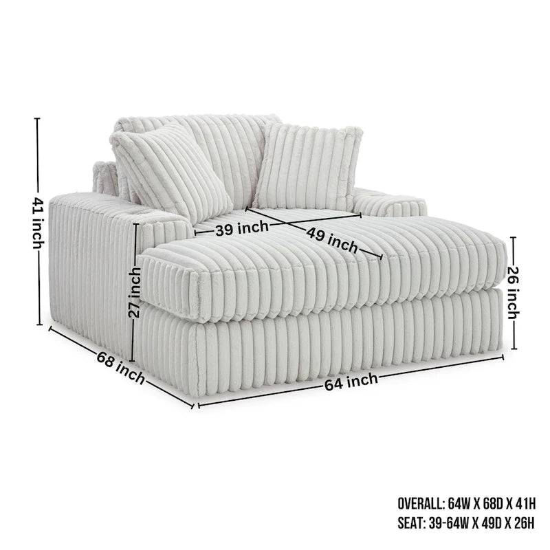 Chaise longue oversize – Grande chaise longue imbottita decorativa