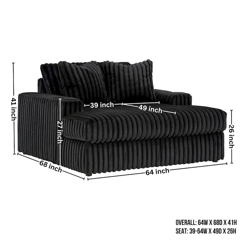Chaise longue oversize – Grande chaise longue imbottita decorativa