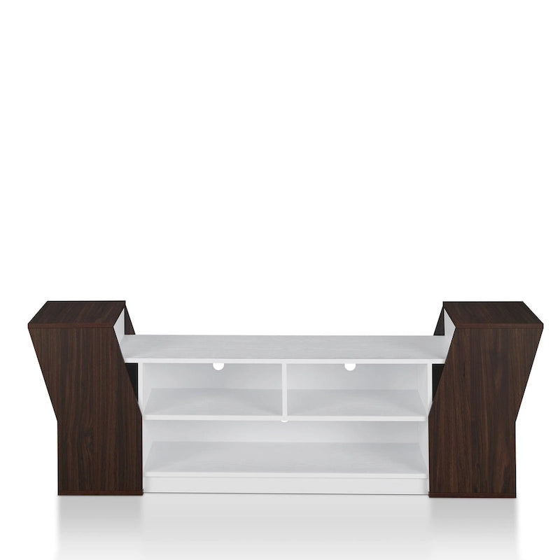Consolle TV contemporanea da 71 pollici con 3 ripiani aperti e 2 armadietti contenitori