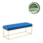 Panca imbottita in velluto trapuntato – Elegante seduta per camera da letto e ingresso