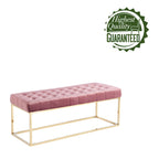 Panca imbottita in velluto trapuntato – Elegante seduta per camera da letto e ingresso