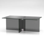 Tavolino da Caffè in Vetro – Tavolino Centrale Moderno con Piano Trasparente per Soggiorno