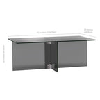 Tavolino da Caffè in Vetro – Tavolino Centrale Moderno con Piano Trasparente per Soggiorno