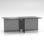 Tavolino da Caffè in Vetro – Tavolino Centrale Moderno con Piano Trasparente per Soggiorno