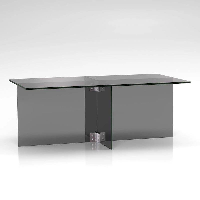 Tavolino da Caffè in Vetro – Tavolino Centrale Moderno con Piano Trasparente per Soggiorno