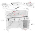 47.2" Bancone reception con cassetti richiudibili
