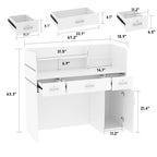 47.2" Bancone reception con cassetti richiudibili