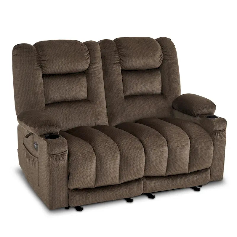 Divanetto Reclinabile Elettrico – Doppio Recliner con USB e Portabicchieri
