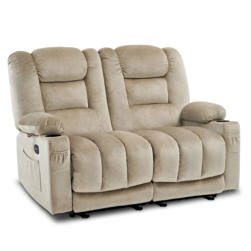 Divanetto Reclinabile Elettrico – Doppio Recliner con USB e Portabicchieri