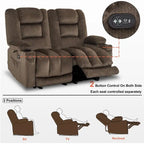 Divanetto Reclinabile Elettrico – Doppio Recliner con USB e Portabicchieri