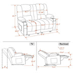 Divanetto Reclinabile Elettrico – Doppio Recliner con USB e Portabicchieri