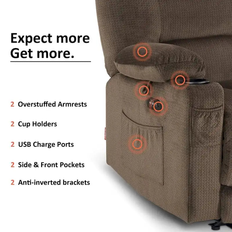 Divanetto Reclinabile Elettrico – Doppio Recliner con USB e Portabicchieri