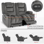 Divanetto Reclinabile Elettrico – Doppio Recliner con USB e Portabicchieri