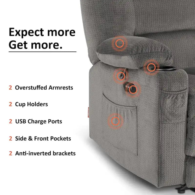 Divanetto Reclinabile Elettrico – Doppio Recliner con USB e Portabicchieri