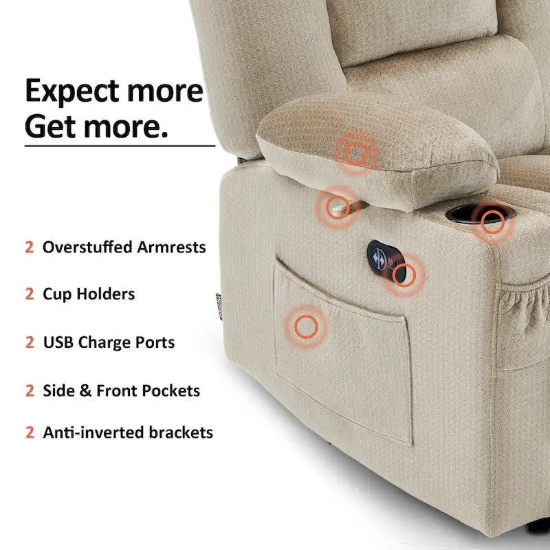 Divanetto Reclinabile Elettrico – Doppio Recliner con USB e Portabicchieri